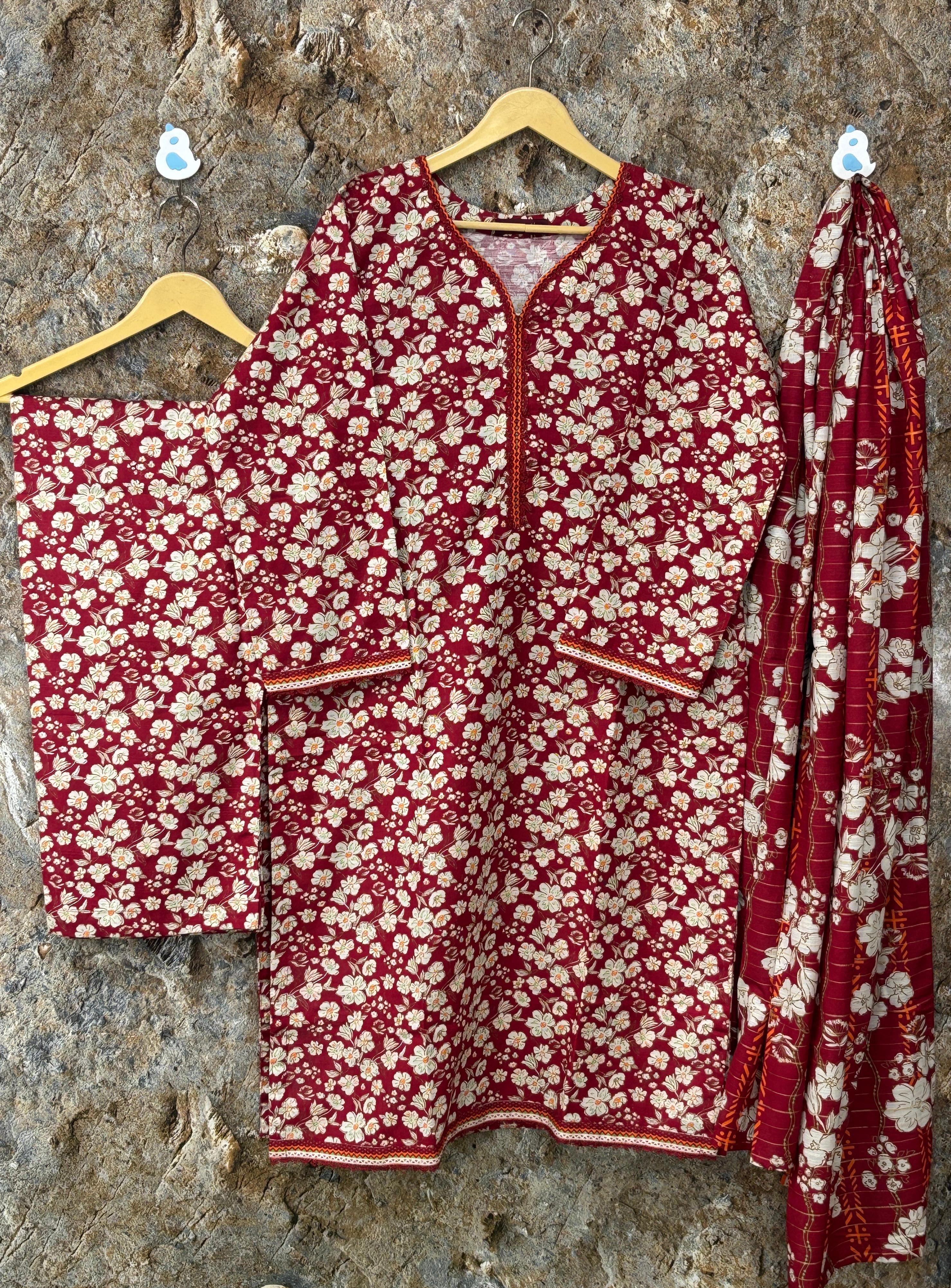 3PC Khaddar Dress