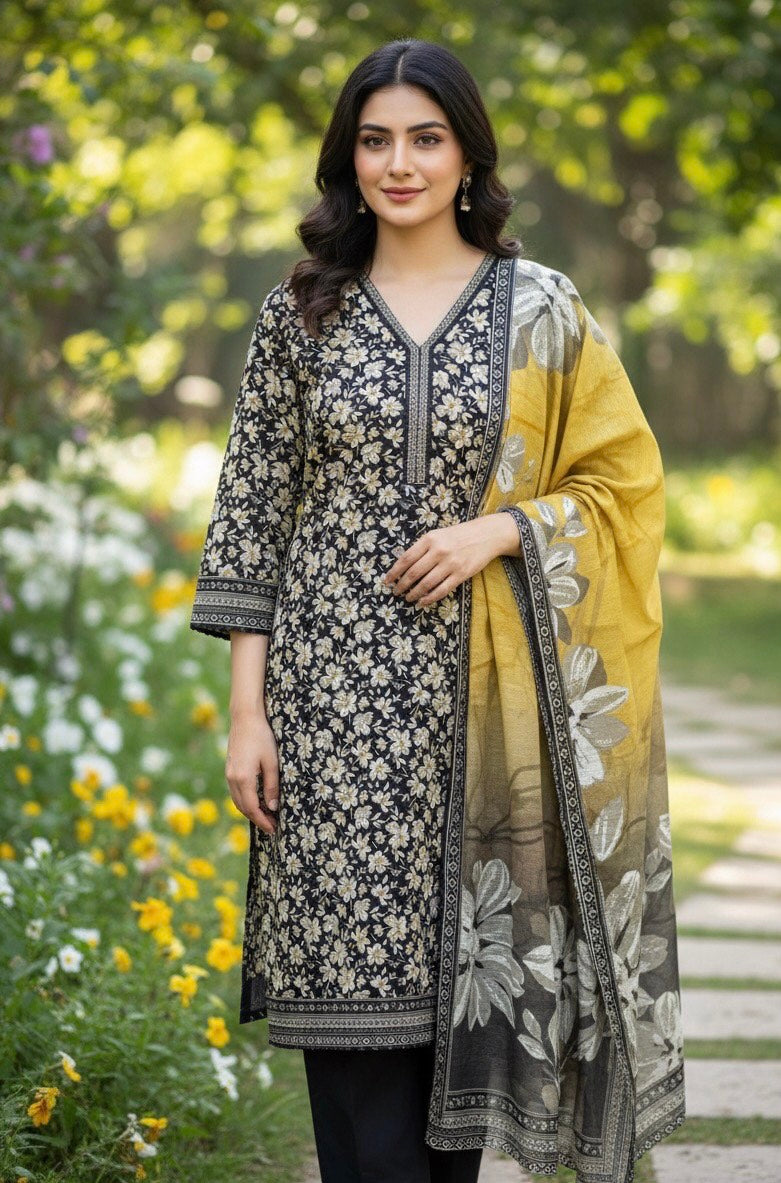 3PC Khaddar Dress