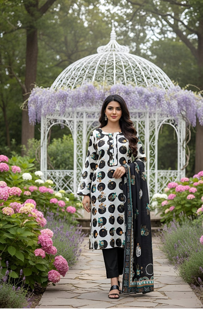 3 Piece Khaddar Dress